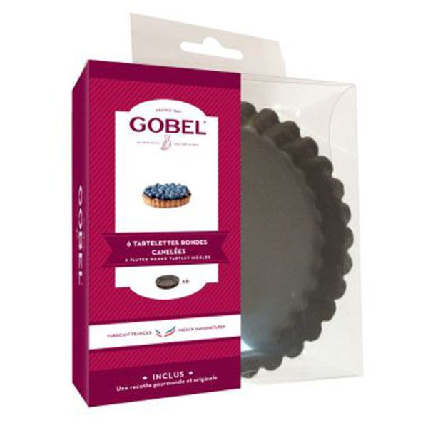 Set de 6 moules à tartelettes rondes cannelées GOBEL 12cm