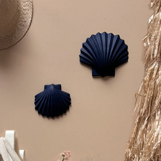 Coquillage Calypso petit Monochromic décoration murale - bleu orage