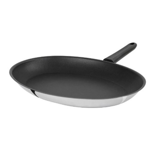 Poêle ovale 35cm Cristel Mutine fixe antiadhérent Exceliss coloris noir