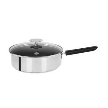 Sauteuse Cristel Mutine Fixe antiadhérente en inox avec couvercle - 2 tailles