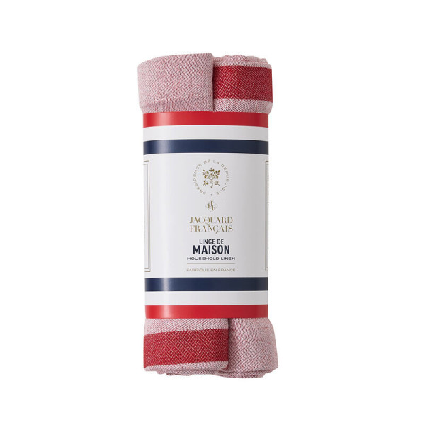 Lot de 2 serviettes de table Coco-Rico Elysée coton Le Jacquard Français - 2 coloris