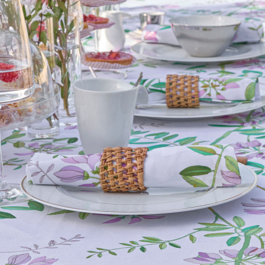 4 serviettes de table Pois de Senteur Le Jacquard Français coton et lin
