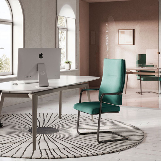 Fauteuil de bureau Navailles King Edgard piètement luge - 17 coloris-finitions