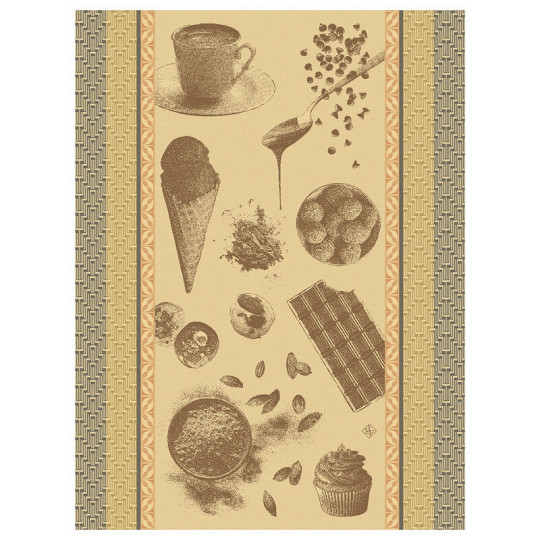 Torchon Chocolat Le Jacquard Français en coton - 3 coloris
