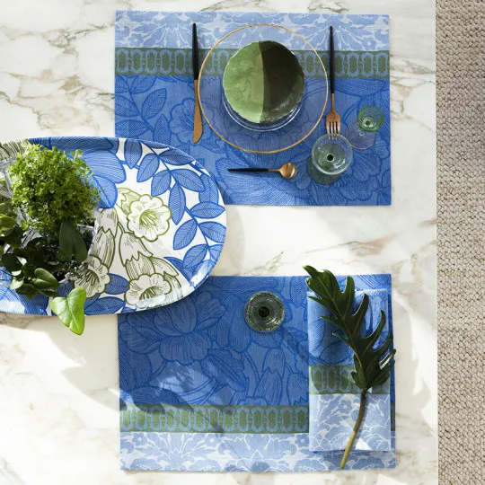 4 sets de table Escapade Tropicale en lin Le Jacquard Français - 3 coloris