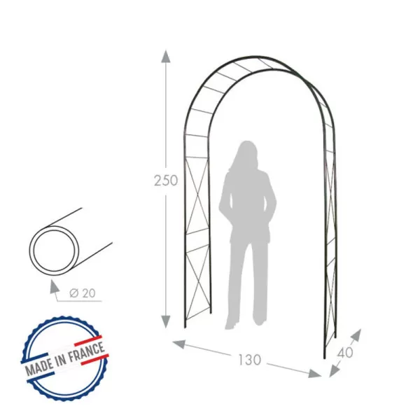 Arche de jardin Louis Moulin Losange fer vieilli en acier