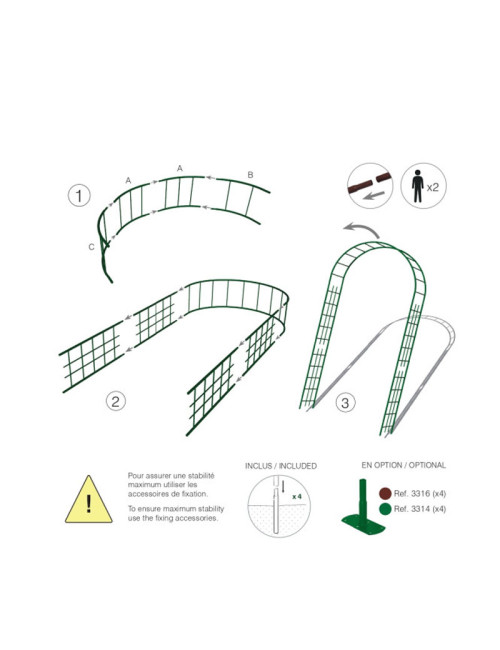 Arche de jardin Louis Moulin Treillage fer vieilli en acier