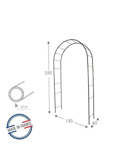 Arche de jardin Louis Moulin Ronde Basics noir brillant en acier