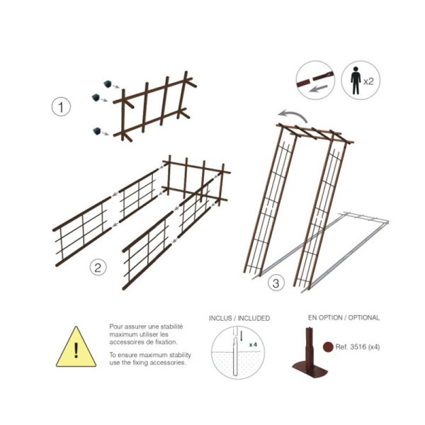 Pergola Louis Moulin modèle Etroit fer vieilli en acier