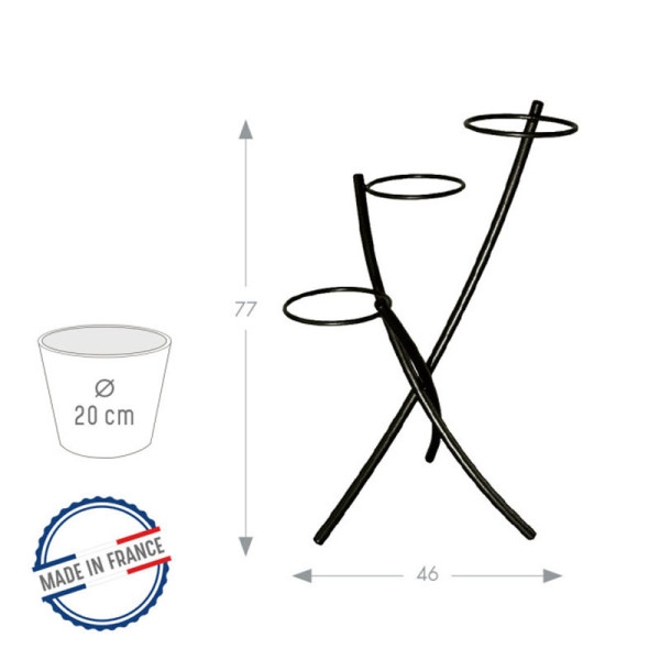 Porte plantes Louis Moulin Tube 3 pots anthracite