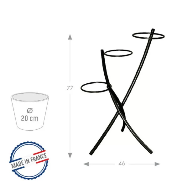 Porte plantes Louis Moulin Tube 3 pots anthracite