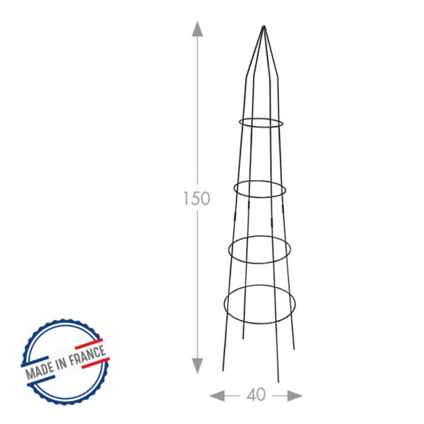 Support tuteur pour grimpantes Louis Moulin en acier Tipi - anthracite
