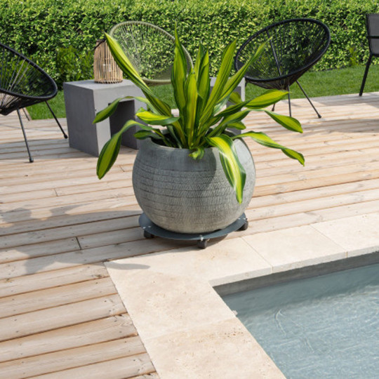 Roule plante Louis Moulin design anthracite rond en acier 50cm