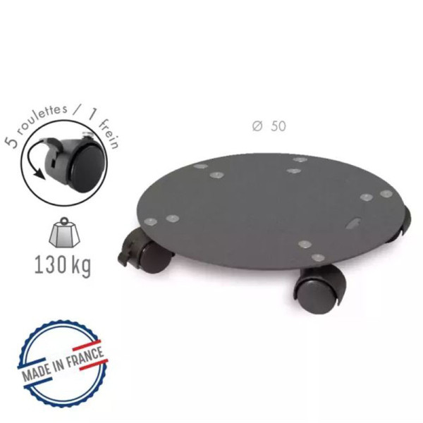 Roule plante Louis Moulin design anthracite rond en acier 50cm