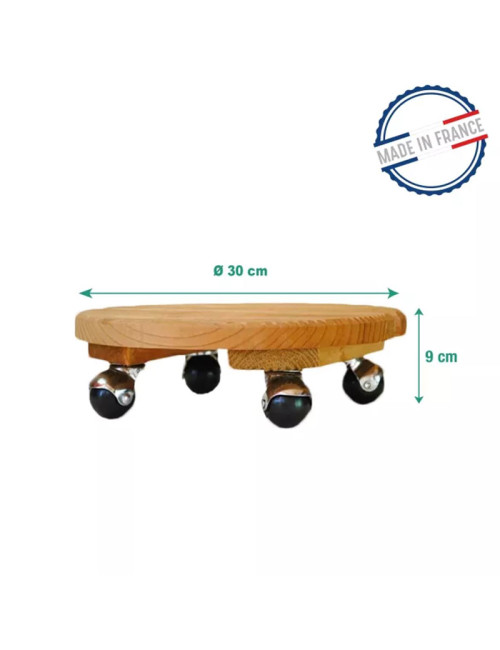 Roule plante rond en bois Louis Moulin 30 cm - 2 coloris