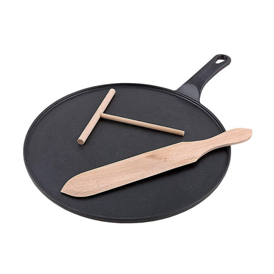 Crêpière ronde en fonte CHASSEUR 30cm manche en fonte