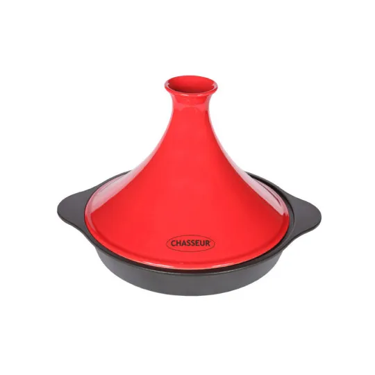 Tajine en fonte CHASSEUR rouge - 2 tailles