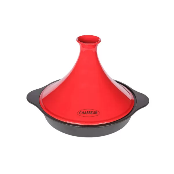 Tajine en fonte CHASSEUR rouge - 2 tailles