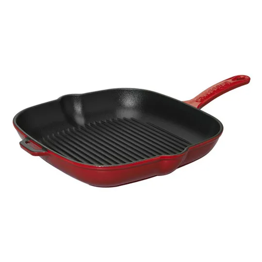 Poêle grill carrée en fonte CHASSEUR 20x20cm - 2 coloris
