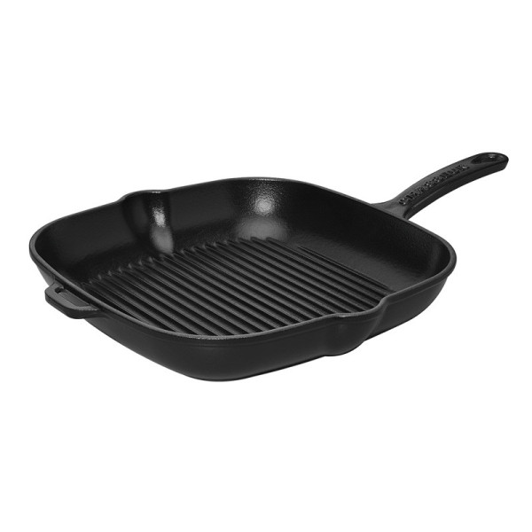 Poêle grill carrée en fonte CHASSEUR 20x20cm - 2 coloris
