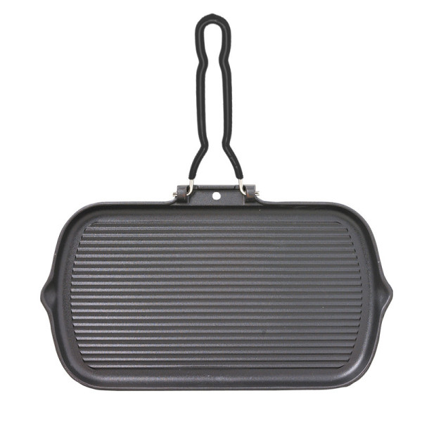 Grill en fonte CHASSEUR poignée rabattable noir mat - 2 tailles