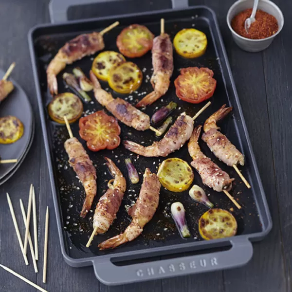 Plancha rectangulaire en fonte CHASSEUR 34x23cm - 3 coloris