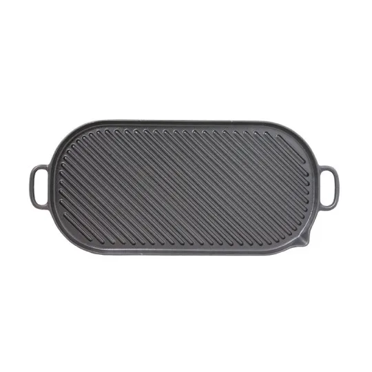 Grill ovale en fonte CHASSEUR noir mat - 2 tailles