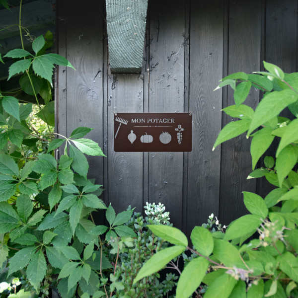Pancarte décorative LES AMIS DU JARDIN Louis Moulin en métal - 2 coloris
