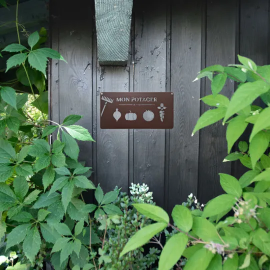 Pancarte décorative MON POTAGER Louis Moulin en métal - 2 coloris