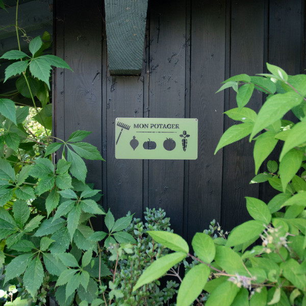 Pancarte décorative MON POTAGER Louis Moulin en métal - 2 coloris