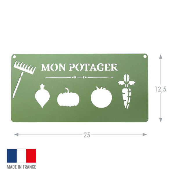 Pancarte décorative MON POTAGER Louis Moulin en métal - 2 coloris