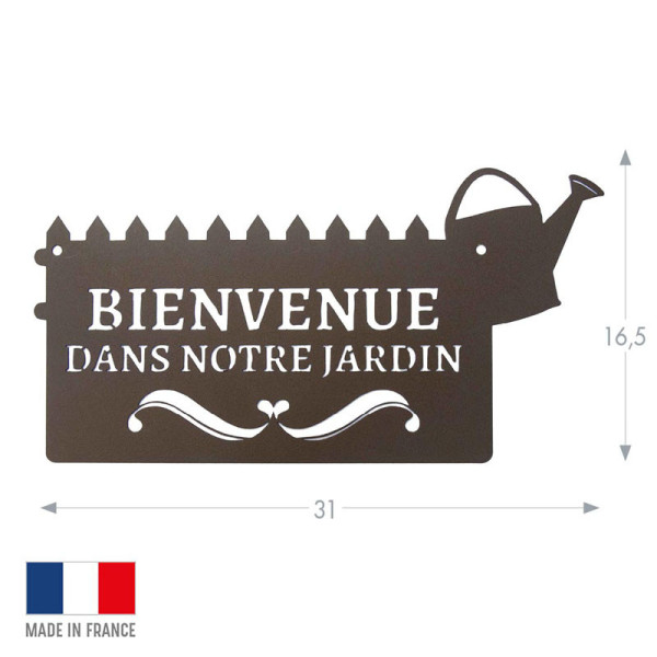 Pancarte décorative BIENVENUE Louis Moulin en métal - 2 coloris