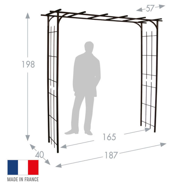 Pergola Louis Moulin Arche en acier noir charbon