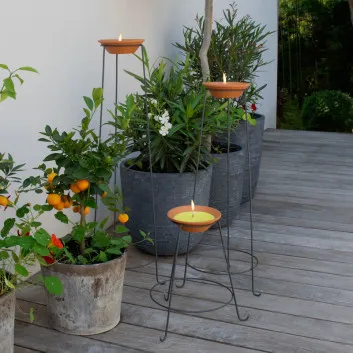 Porte bougie Louis Moulin en acier coloris anthracite - 3 tailles