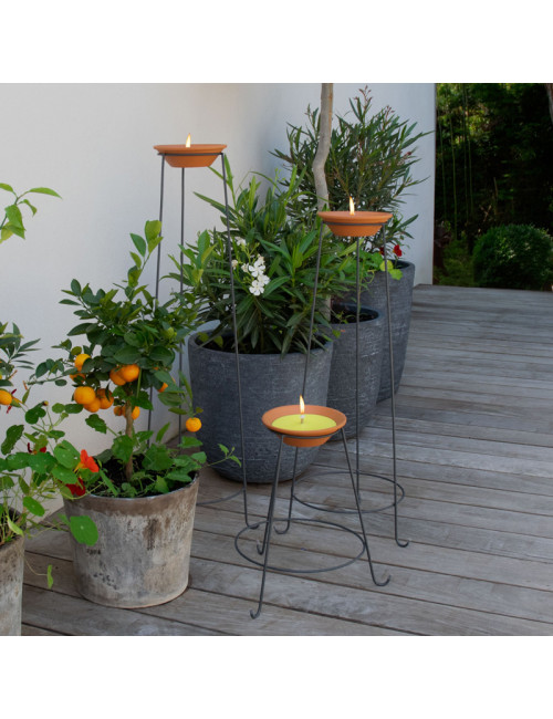 Porte bougie Louis Moulin en acier coloris anthracite - 3 tailles