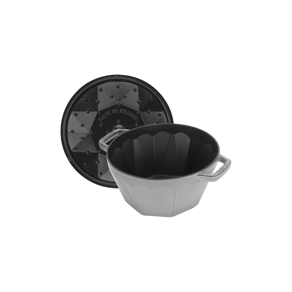 Staub Céramique Set Deux Mini Ovale Cocottes avec Couvercle Noir Bleu