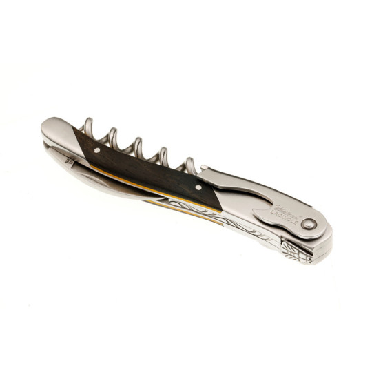 Couteau sommelier CHATEAU LAGUIOLE Collection Edge Bois d'Ebène et entretoise jaune