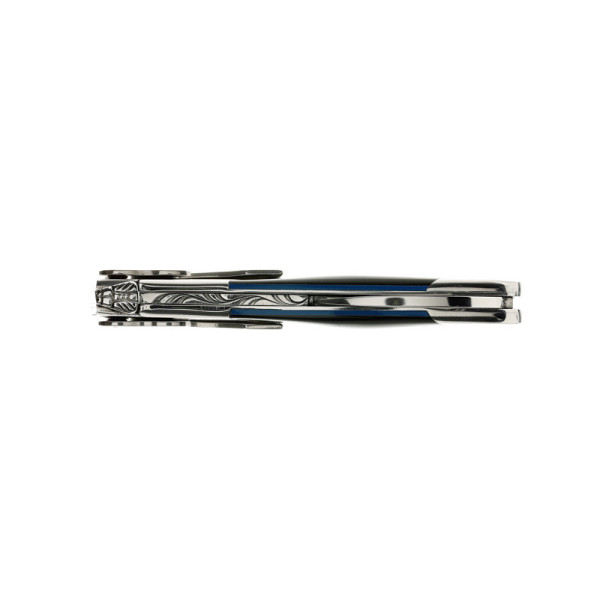 Couteau sommelier CHATEAU LAGUIOLE Collection Edge Corne noire et entretoise bleue