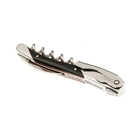 Couteau sommelier CHATEAU LAGUIOLE Collection Edge Corne noire et entretoise rouge
