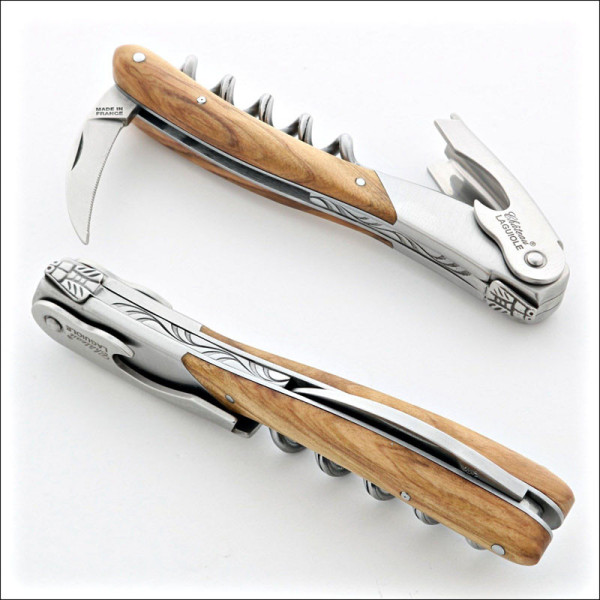 Couteau sommelier CHATEAU LAGUIOLE Collection Melchior Bois d'Olivier