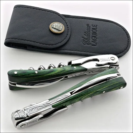 Couteau sommelier CHATEAU LAGUIOLE Collection Melchior Stamina vert