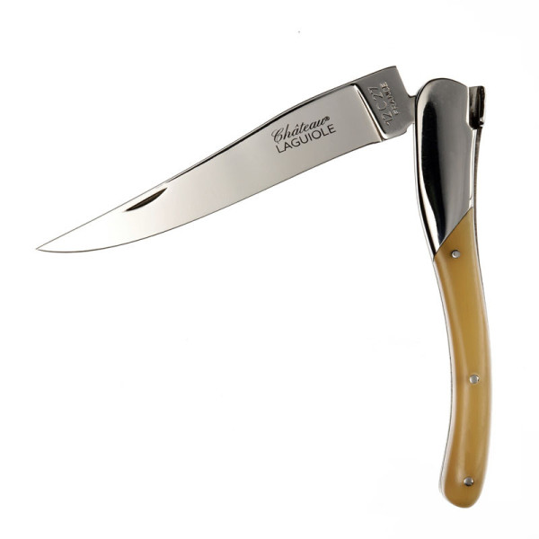 Couteau pliant CHATEAU LAGUIOLE Collection Signature Corne blonde