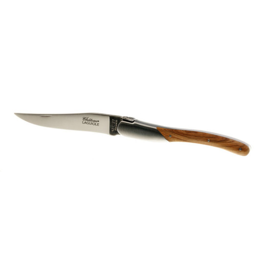 Couteau pliant CHATEAU LAGUIOLE Collection Signature Bois d'olivier