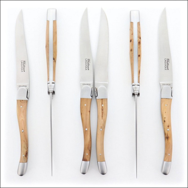 Coffret de 6 couteaux de table CHATEAU LAGUIOLE Collection Signature Bois de cade