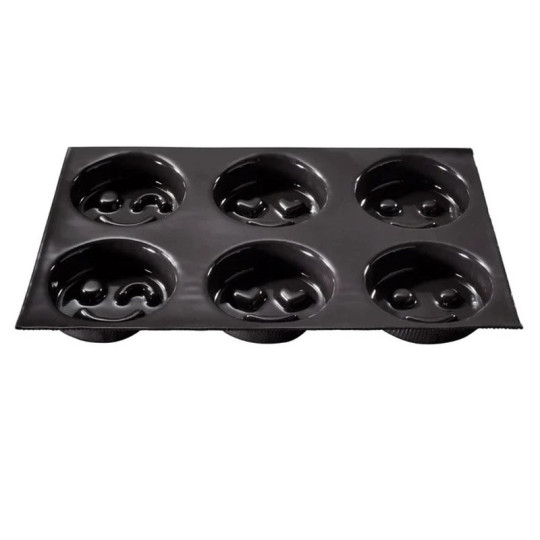 Moule à gâteau 6 smileys FLEXIPAN en silicone 29.5x19.5cm