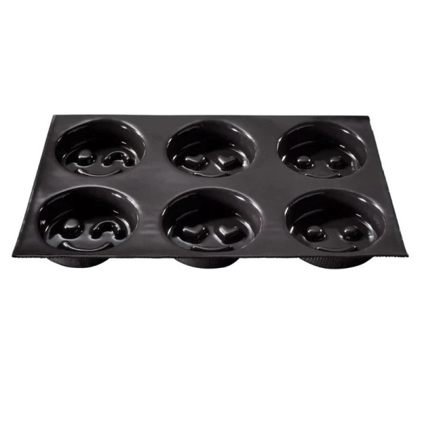 Moule à gâteau 6 smileys FLEXIPAN en silicone 29.5x19.5cm