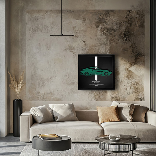 Cadre mural ERIC HARDY 50x50cm ASTON MARTIN AMR acier et bois