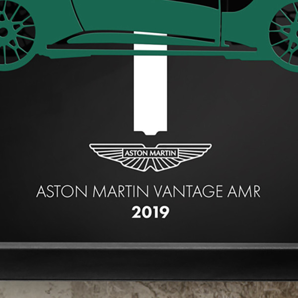 Cadre mural ERIC HARDY 50x50cm ASTON MARTIN AMR acier et bois