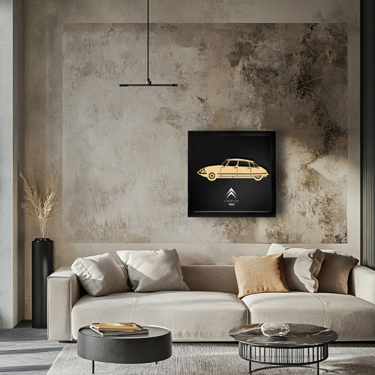 Cadre mural ERIC HARDY 50x50cm DS 1969 acier et bois