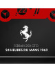 Cadre mural ERIC HARDY 50x50cm FERRARI 250 GTO LE MANS 1962 acier et bois